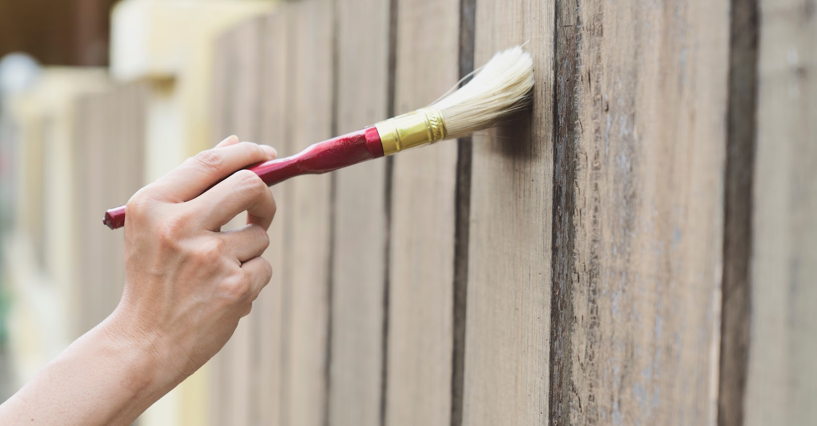 painting a fence